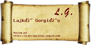 Lajkó Gorgiás névjegykártya