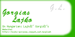 gorgias lajko business card